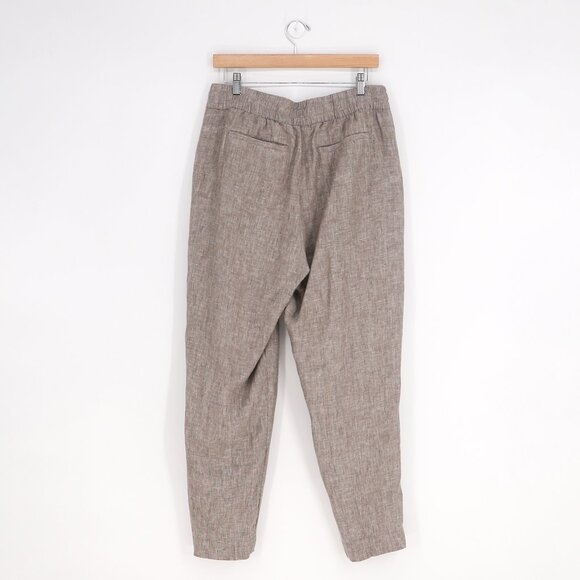 ATHLETA Retreat Linen High Rise Ankle Pant Textured Brown Size M - Picture 4 of 8